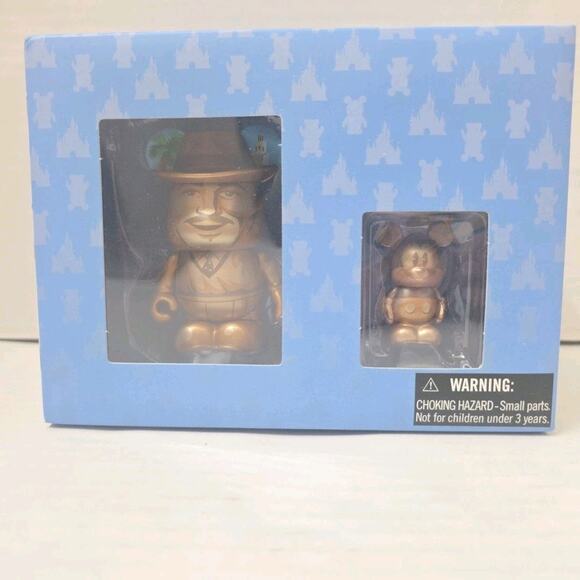 Disney Other - Disney Vinylmation Park #14 Storytellers Walt & Mickey Bronze Statue Set DCA New